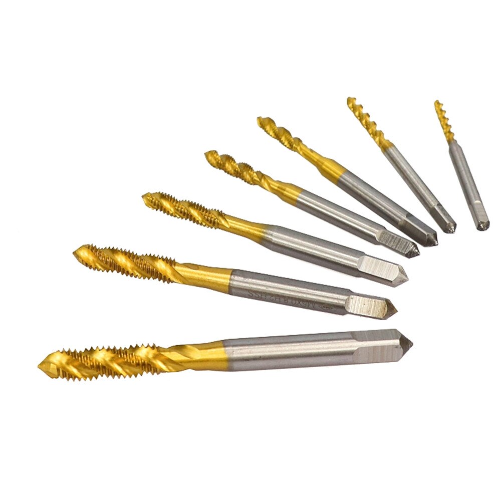 Tornillo de acero de titanio hss, rosca espiral métrica recubierta m2 / m2.5 / m3 / m3.5 / m4 / m5/m6, macho tr manual