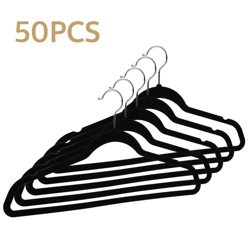 Colgador de abrigos antideslizante, ganchos de ropa de terciopelo para chaquetas, pantalones y perchas de ropa, gancho para abrigos, organizador, 44x23cm, 50 Uds.