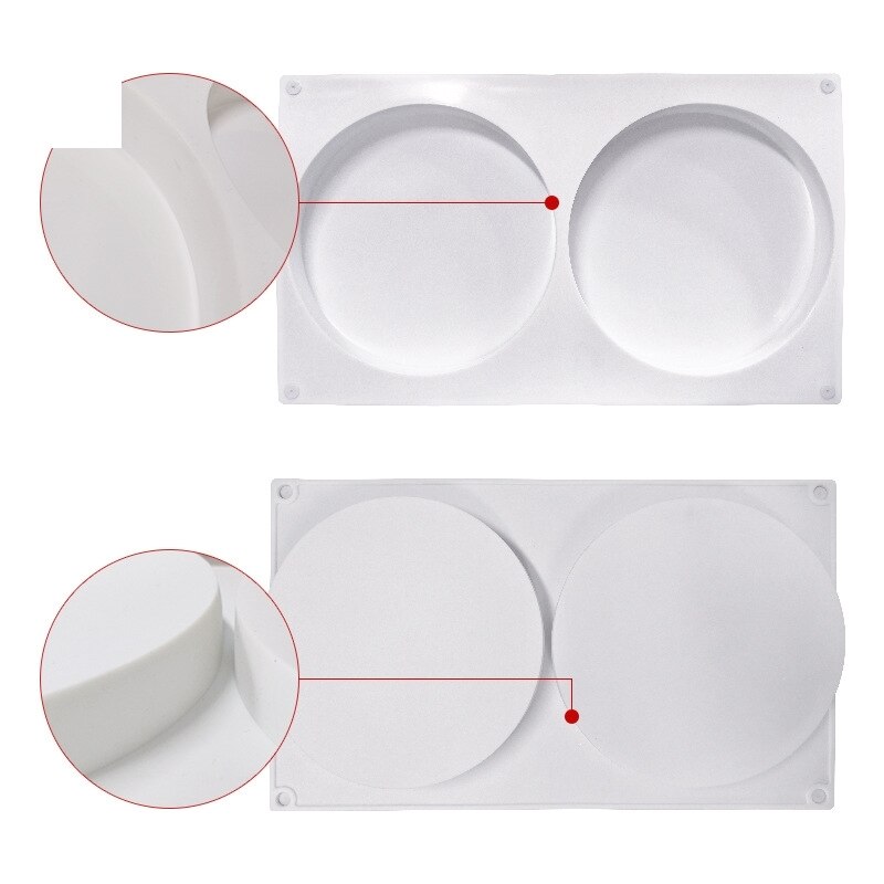 Silicone 2 Holes Round Sandwich Molds Chocolates Cake Decorating Tools Mold For Fillings Mould Dessert Pastry Bakeware