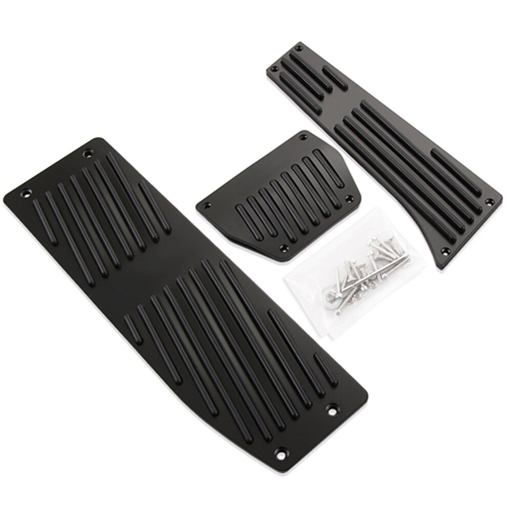 Pedais de carro de liga de alumínio, preto, prata/preta, descanso para bmw x1 m3 e30 e36 e39 e46 e87 e90 e91, imperdível e92 e93 acessórios estilo de carros: BLACK AT With M Logo
