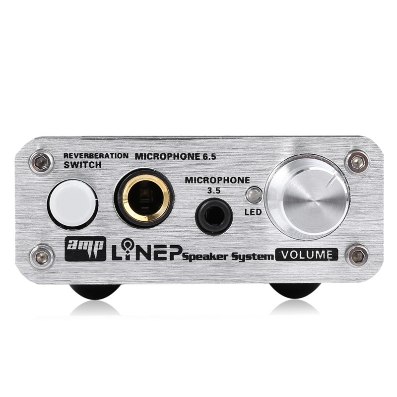 Lynepauaio, preamplificador de Micrófono de bobina móvil, micrófono de doble canal, adecuado con función de interruptor de reverberación