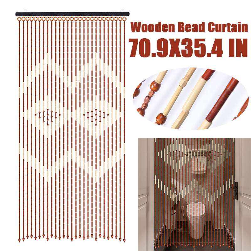 Håndlavede persienner af træ perler gardiner 90 x 180cm 27 line dørtæppe vintage gardiner persienner portdeler ren til gang