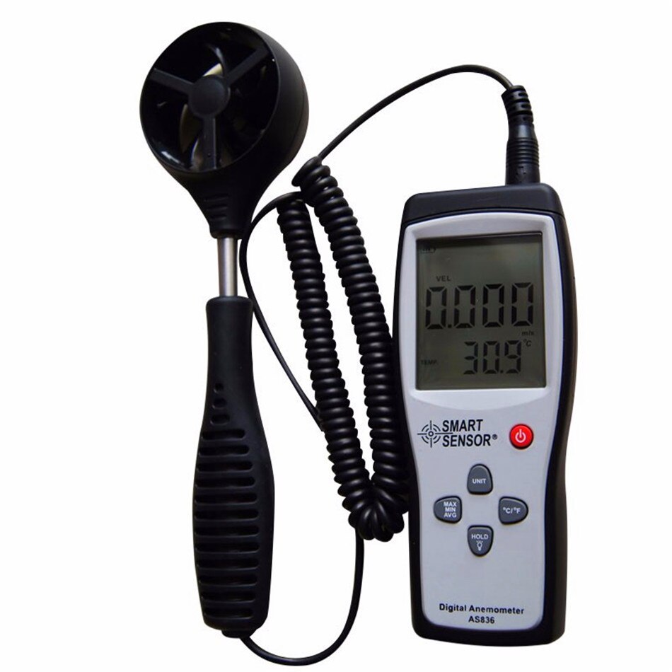 Digitale Wind Gauge Meter Anemometer Wind Meter Wind Richting 45 M/s Relatieve Temperatuur Data Hold AS836