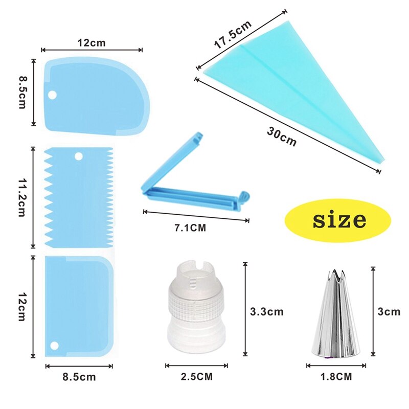 Bakken Tools 14 Delige Set Met 8 Decorating Nozzles Cake Decoratie Decoratie Tool Met Uitstrijkje Schraper Converter