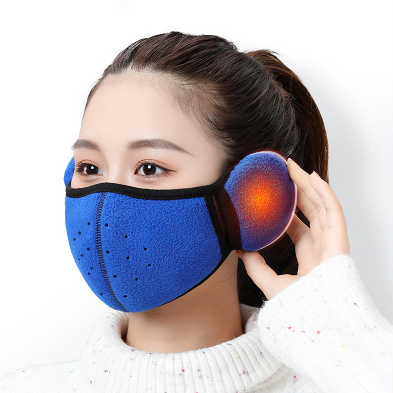 Vinter varm mask öronkåpor unisex andningsbara hål ansiktsskydd halsvärmare utomhus vindtät skidåkning cykling termisk mask öronvärmare