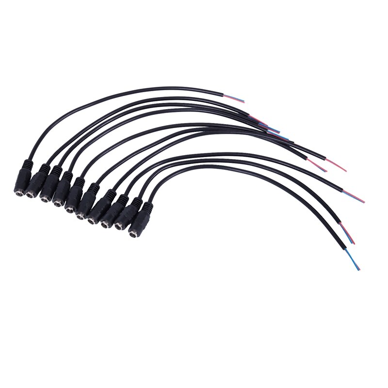 Lot de 30 fiches d'alimentation 12V cc, câble femelle de 15CM pour bande lumineuse LED CCTV