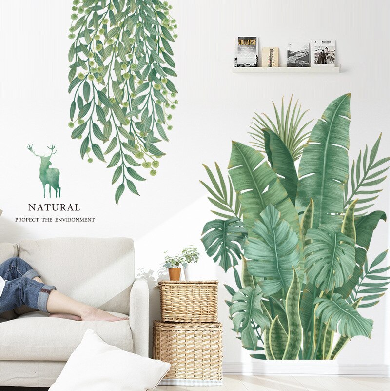 Verwijderbare Nordic Stijl Banaan Blad Muurstickers Voor Woonkamer Slaapkamer Keuken Kinderkamer Muurstickers Sofa Muurschilderingen Home Decor