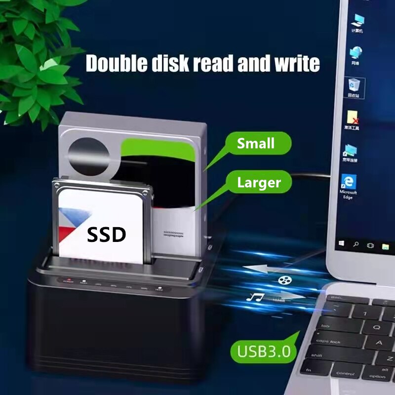 Hdd Behuizing Ssd Case 2-Bay Sata Hdd Docking Station 3.5/ 2.5 USB3.0 Dual Bay Docking Station Hdd kloon Duplicator Functie