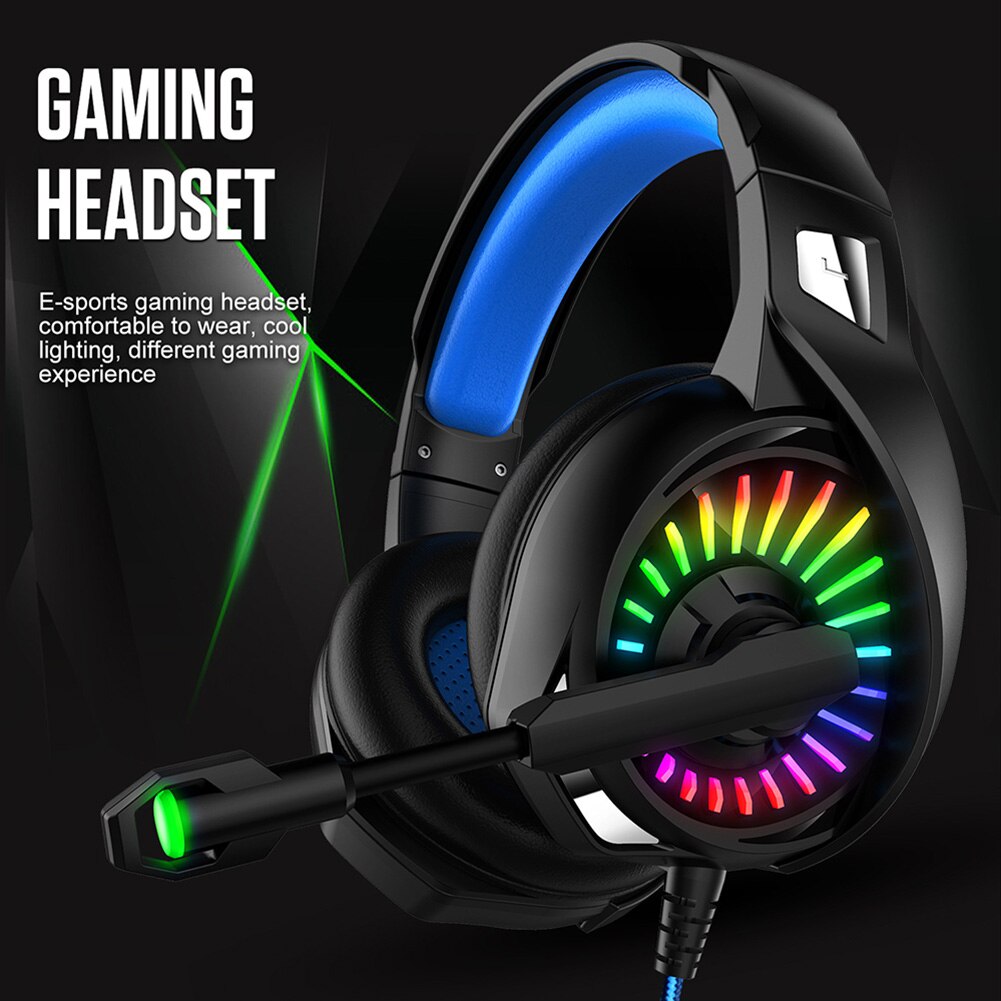 Gaming Headset with Microphone Color-Changing Stereo Headphones 3.5mm for Laptop,Tablet, PS4, PC, Xbox One