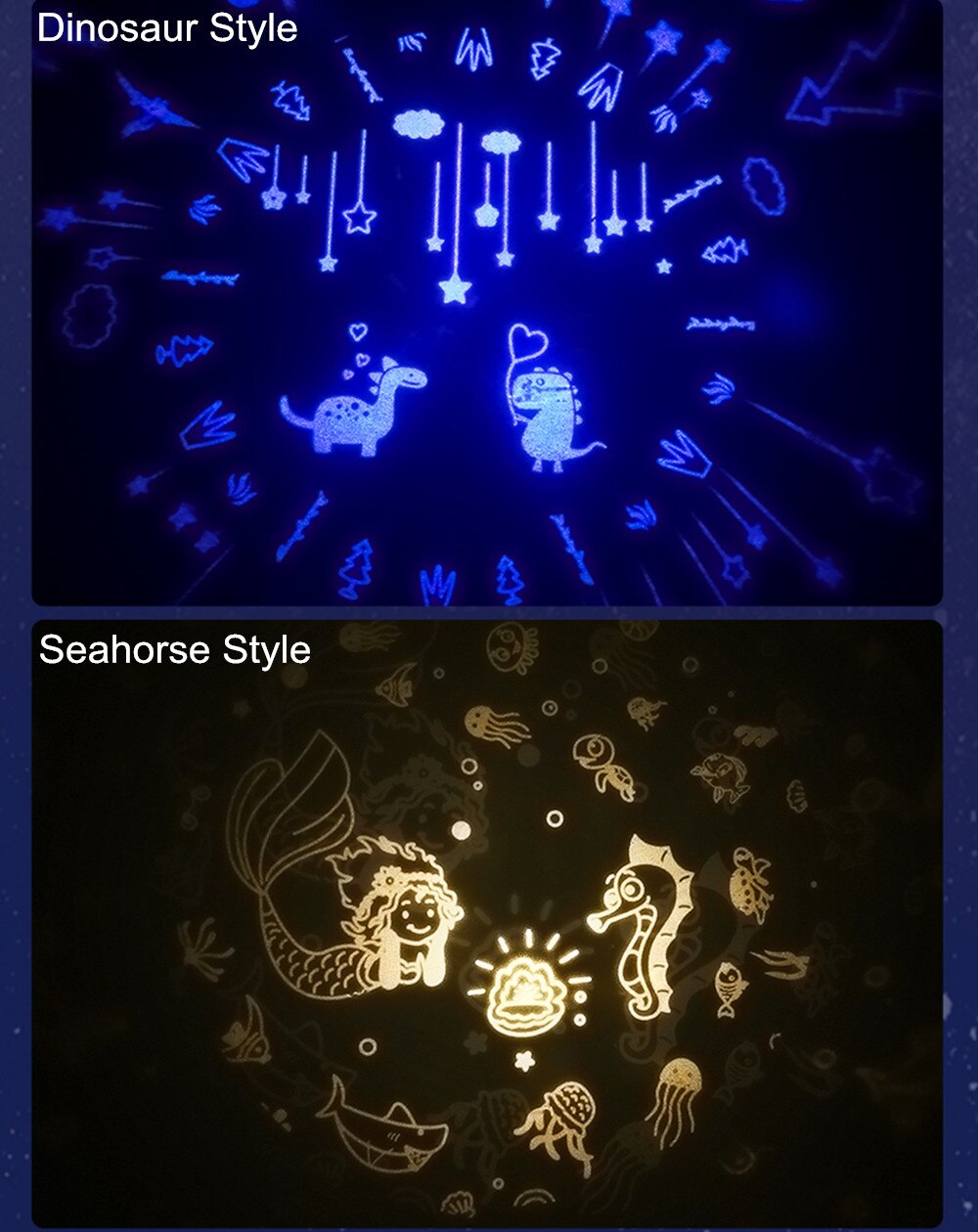 For xiaomi Mushroom projection lamp Children's Bedroom LED Night Light USB charging Color changing starry night light