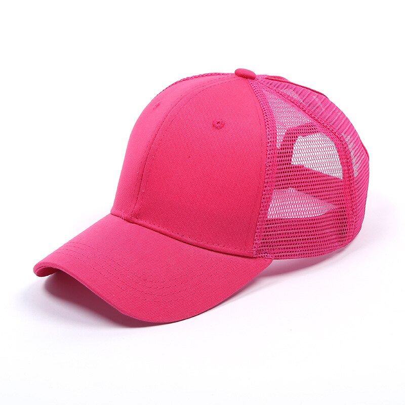 Women Men Running Hat Summer Mesh Breathable Sport Hat MessyAdjustable Sport Climbing Cycling Caps: Rose red