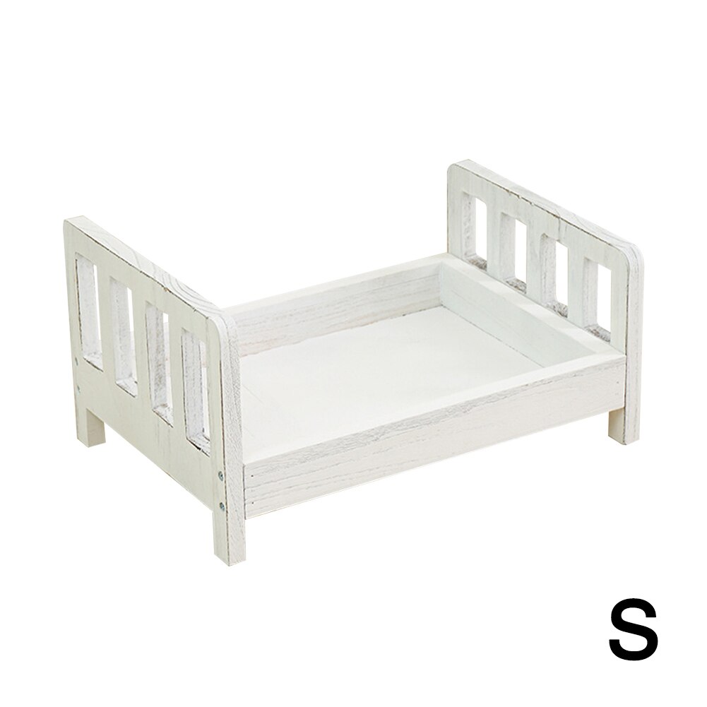 Crib Detachable Basket Wood Bed Accessories Photo Shoot Infant Baby Photography Background Studio Props Sofa Posing Newborn: White S