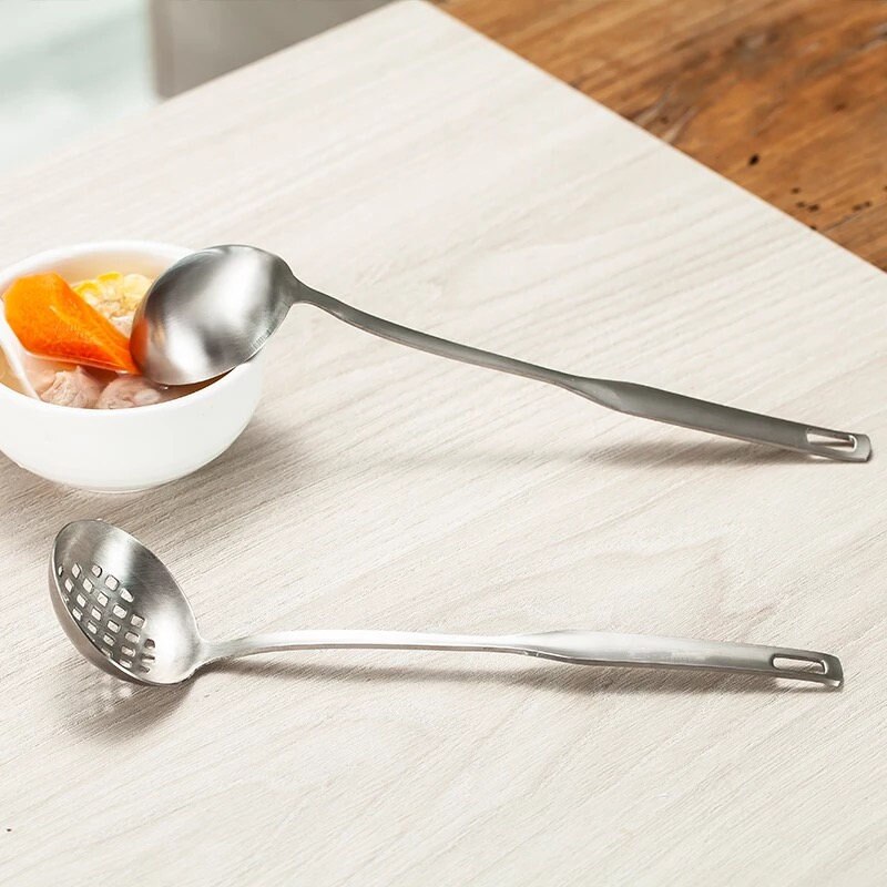 Pot Slotted Ladle Soup Spoon Stainless Steel Long Handle Small Size Large Size Porridge for Scooping up Porridge Home
