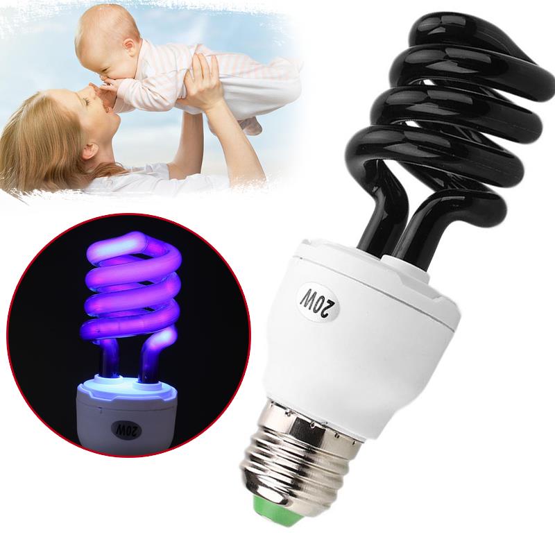 Screw Lamp Fluorescent E27 20W Lamp Ultraviolet Ultraviolet Light Bulb UV 220V Lights Sterilize Blacklight Low Energy