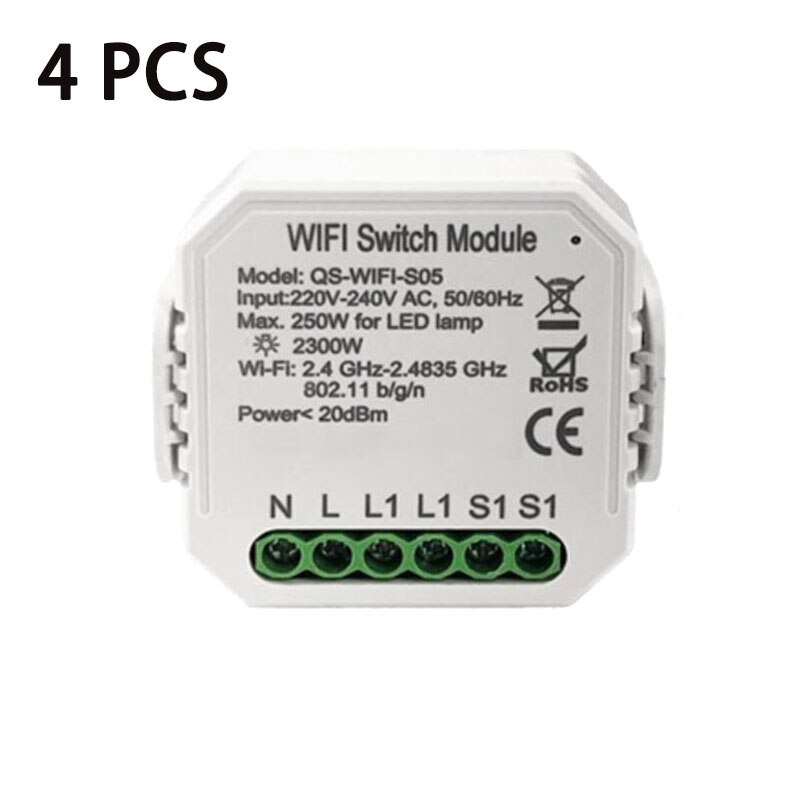 Mini Smart Wifi DIY Switch Control Smart Home Automation Module Works With Alexa Google Home Smart Life Tuya App Inteligente: Green