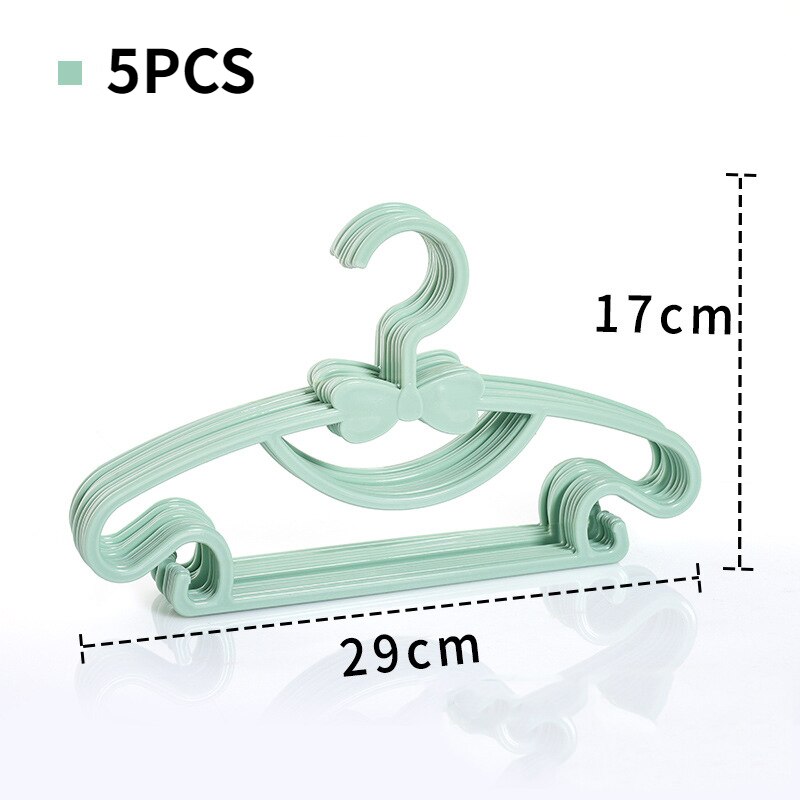 Appendiabiti per bambini appendiabiti portatili appendiabiti per bambini in plastica appendiabiti per bambini organizzatore di abbigliamento per bambini 5 pezzi: Green 5pcs