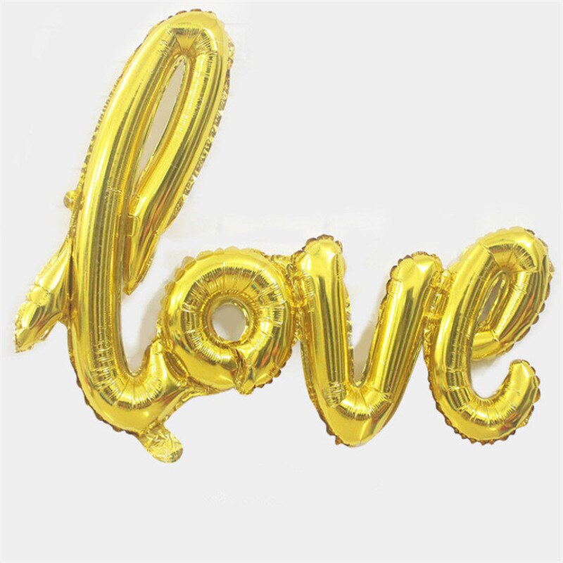 108*64cm store størrelser kærlighedsbrev aluminiumsfolie ballon jubilæum bryllupsfest valentinsdag fødselsdagsfest dekorationsforsyninger: Gylden