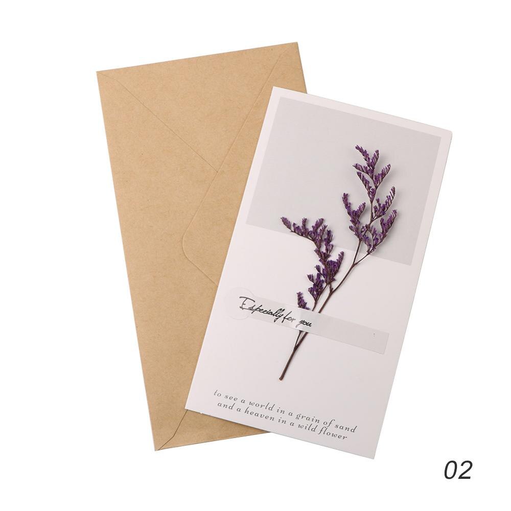 Tee-se-itse-kortti kutsukortti tyhjät kukat kuivakukkakortti äidin kiitospäiväkortti käsinkirjoitettu siunauskortti syntymäpäiväkortti: 02