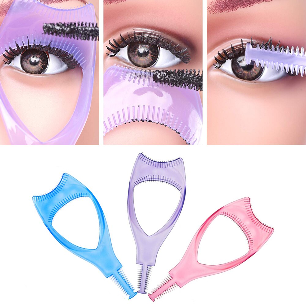 3 In 1 Make-Up Mascara Shield Guard Eye Lash Mascara Applicator Kam Wimper Curling Makeup Curler Brush Cosmetica Gereedschap