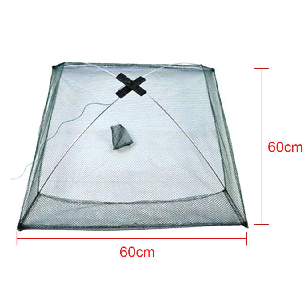 60*60cm vikbara fiskenät hummer bur utomhus fiske verktyg märke och för fisk räkor