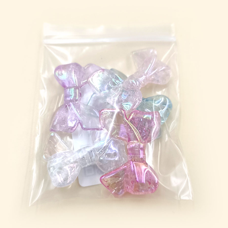 Perles scintillantes avec nœud papillon, bijoux de bricolage, accessoires exécutifs, matériel de bracelet, , 5 pièces