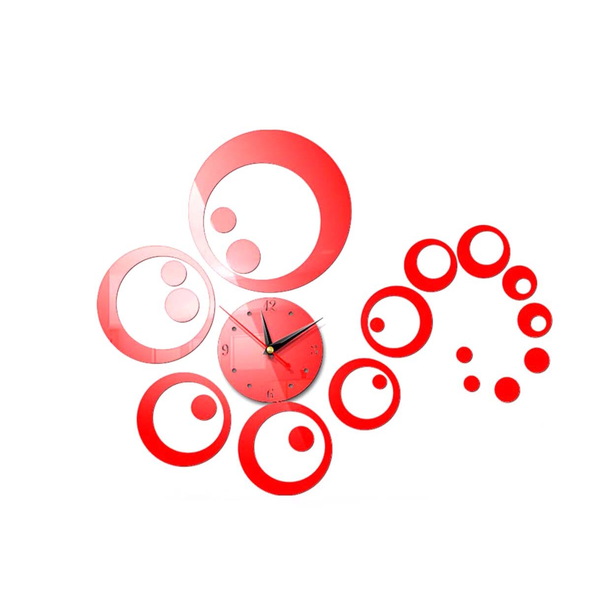 Faroot 3d acryl muursticker huishouden woonkamer kantoor spiegel dempen decoratieve muursticker klok: A