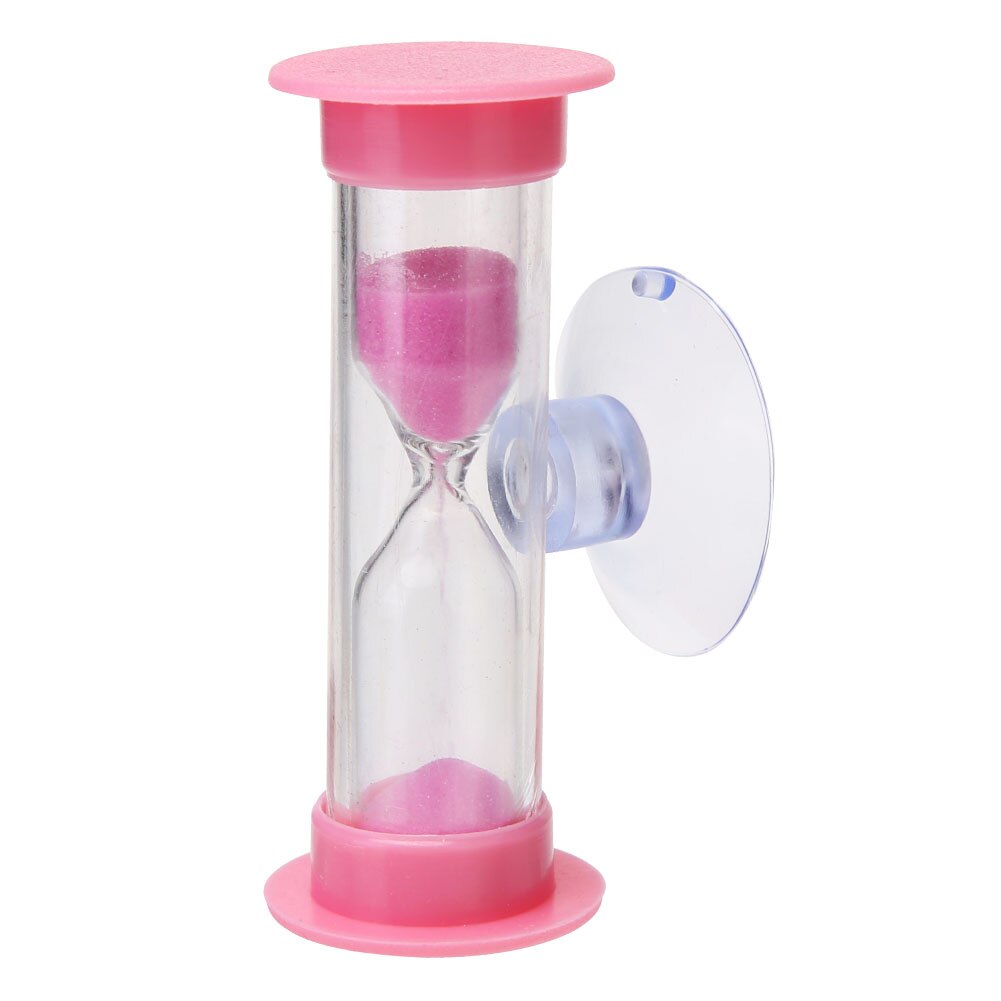 Kul 2 min timglas barn tänder borsta timer sandglas med sugkopp heminredning barn barn för att borsta barn: Rosa