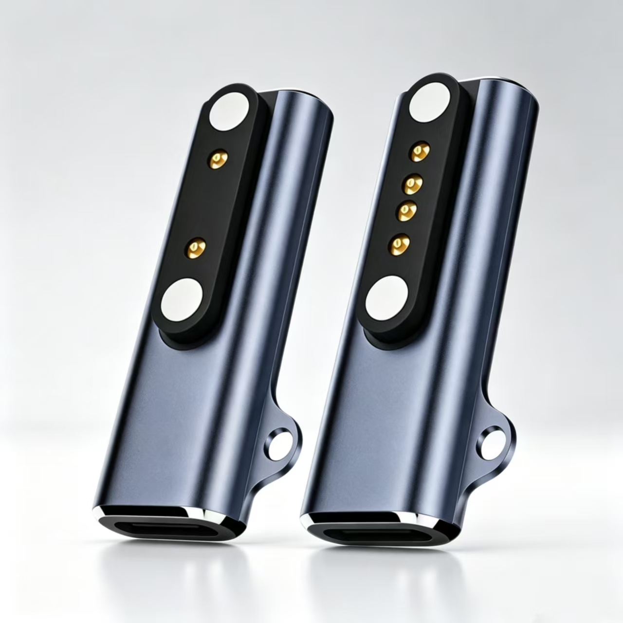Magnetyczny adapter ładowania pogo-Szpilka, złącze żeńskie typu C na 2-pinowe/4-pinowe złącze 7,62 mm robić słuchawek przewodzących dźwięk przez kości w smartwatchu.: Oliwkowa zieleń