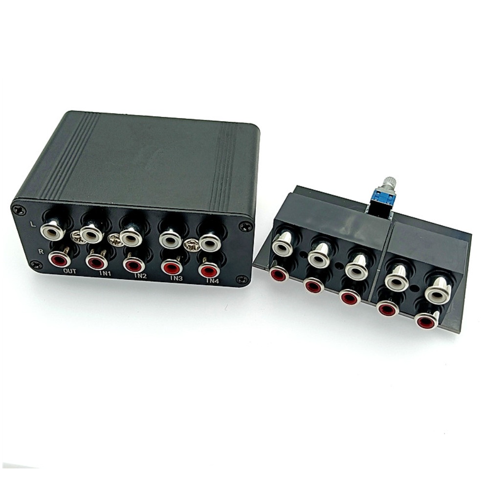 1 Eingang, 4 Ausgänge, 4-Kanal-Audioschalter, RCA-Stereo-Audio-Umschalter, Verteiler, Signalwahlschalter, einzeln steuert