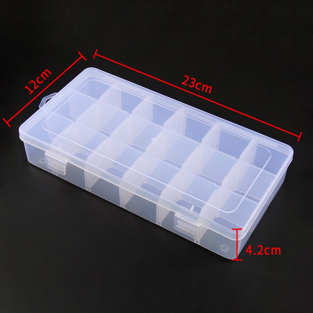 Caja de plástico para guardar joyas, abalorios, pendientes, contenedor de joyería, rombo transparente, cuadrado, redondo, accesorios,: 12x23x4.2cm