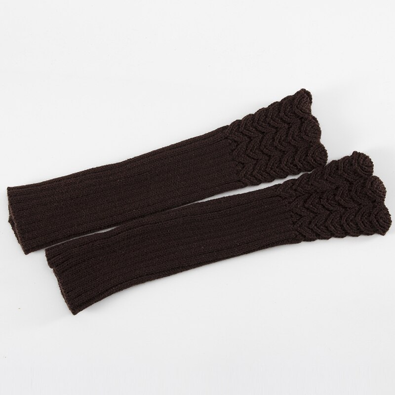 Femmes main plus hiver Gants bras Crochet tricot lisse mitaine sans doigts gant Gants Femme offre spéciale: coffee