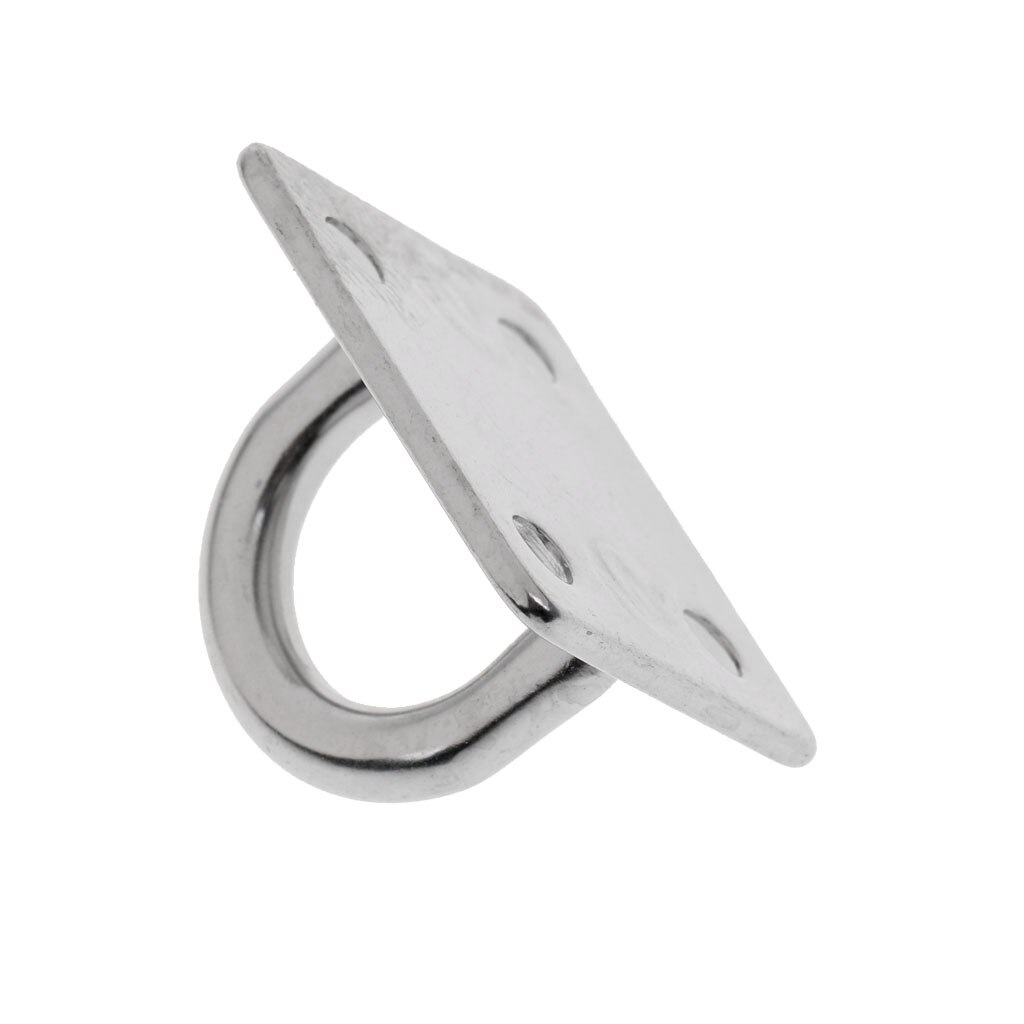 4pcs Heavy Duty Stainless Steel Square Plate Staple Ring Hook, Marine Boat Hardware, Wall Mount Hook Hanger (6mm)