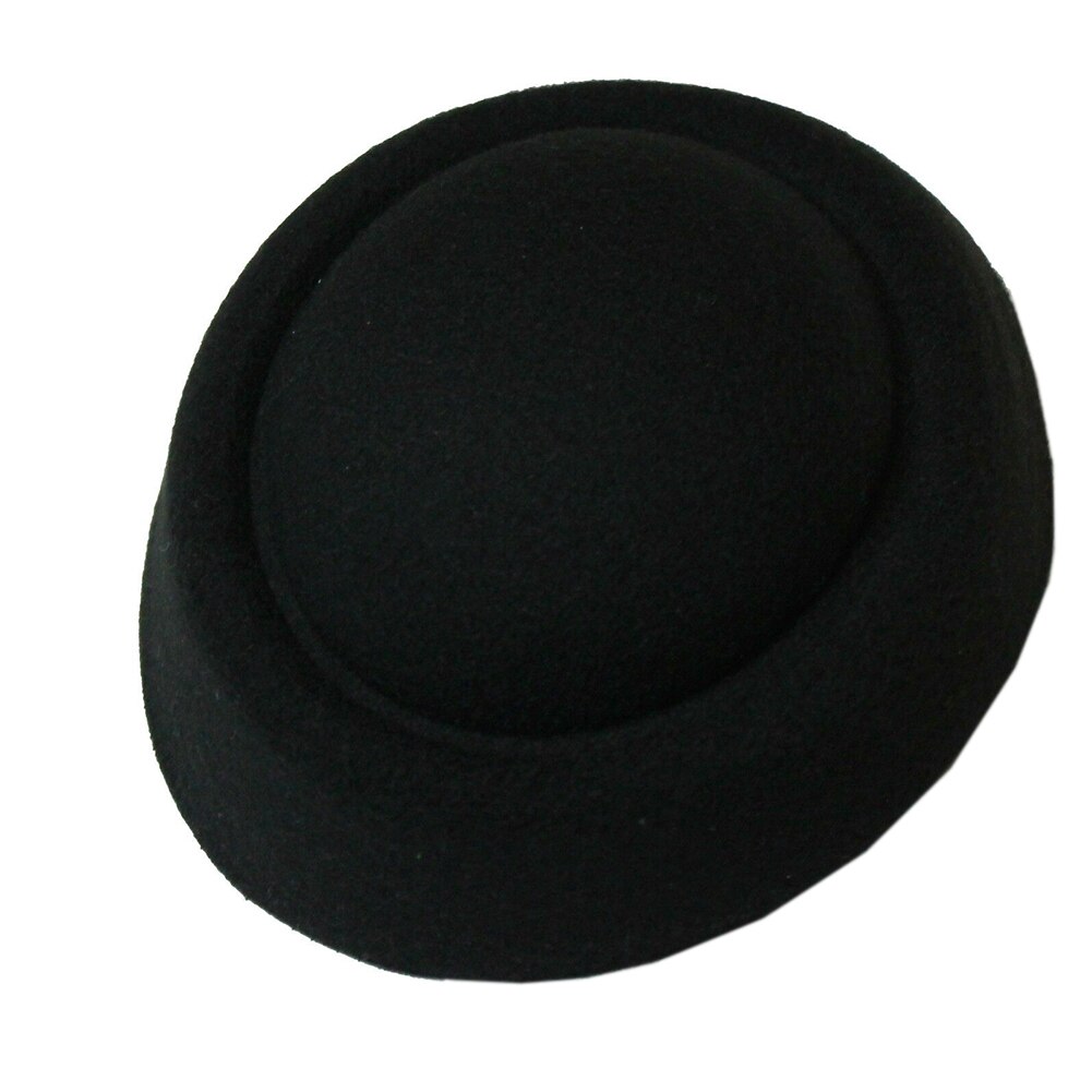 Mini accesorios para el cabello de fieltro para mujer, accesorios para el cabello de artesanía artesanal, boina con pastillero, tocado Retro: Negro