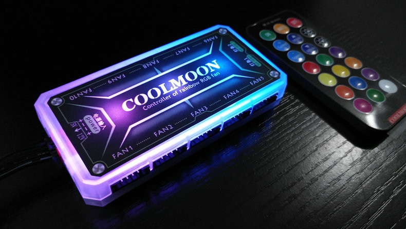 RGB fan controller, luminous color-changing fan hub, remote controller 10 fans