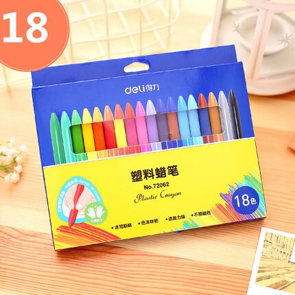 12/18/24 Color Effective Children's Plastic Crayons Student Triangle Pen Oil Pastels Student Art Painting Stick Crayons: 18Color