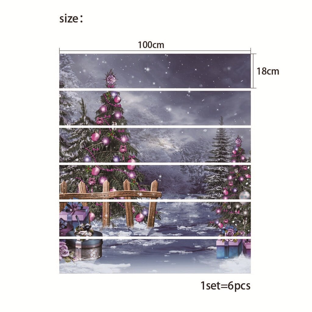 Stairs sticker Christmas 3D Simulation Stair Sticker Waterproof Wall Sticker Home Decor DIY self-adhesive stair sticker