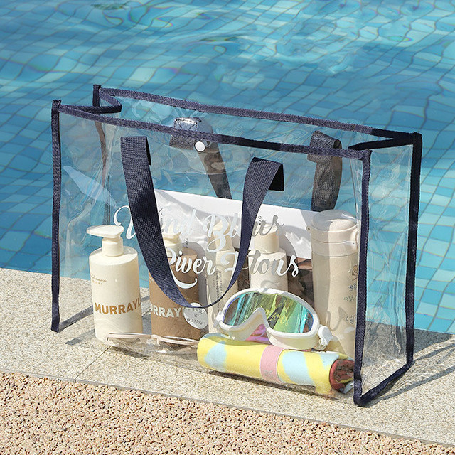 Pvc Beauty Make-Up Tas Handtas Opbergtas Waszak Zwemtas Transparant Waterdicht Dames Zakenreis Toiletrie Organizer: Blauw