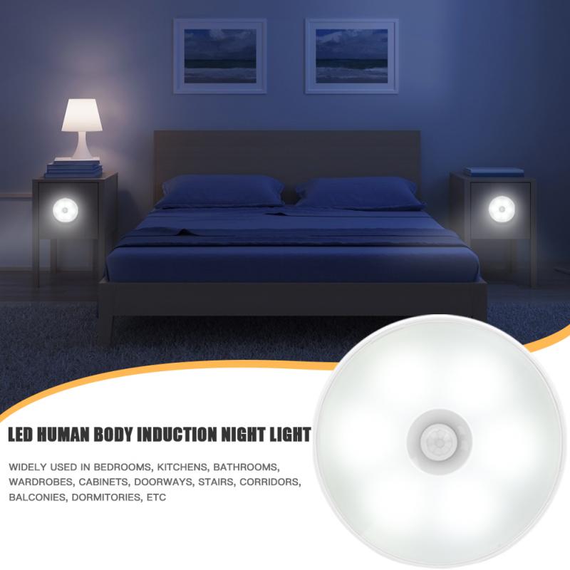 Intelligent Body Induction Lamp Motion Sensor LED Night Light USB Rechargeable Energy-saving Stand For Bedroom Washroom Stairs