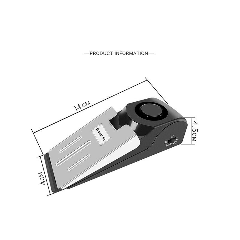 Door stop stopper alarm block blocking system 120 dB Anti-theft Burglar Stop System Security Home Wedge Shaped