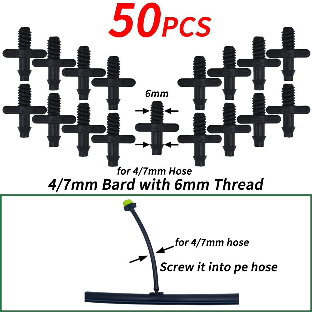 50x Garden 4/7mm Hose Transparent Bend Arrow Dripper 1/4'' Drip Emitter Water Saving Sprinkler Micro Irrigation Greenhouse: MULTI