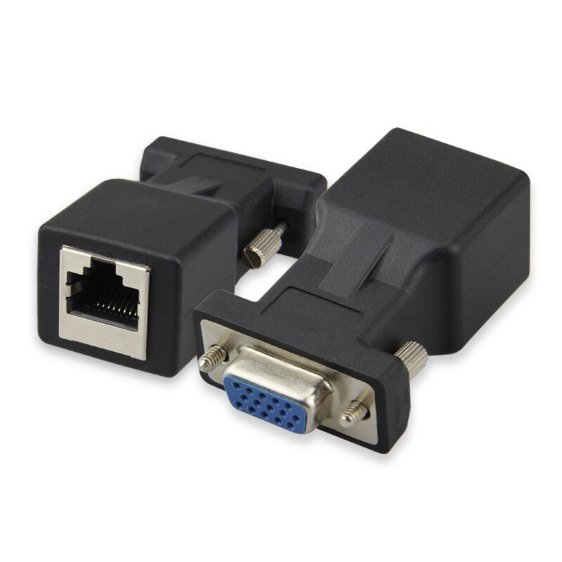 VGA Extender Male to LAN CAT5e/6 RJ45 Network Ethernet Cable Up to 20M Female Adapter VGA UTP for PC Laptop Computer Projector