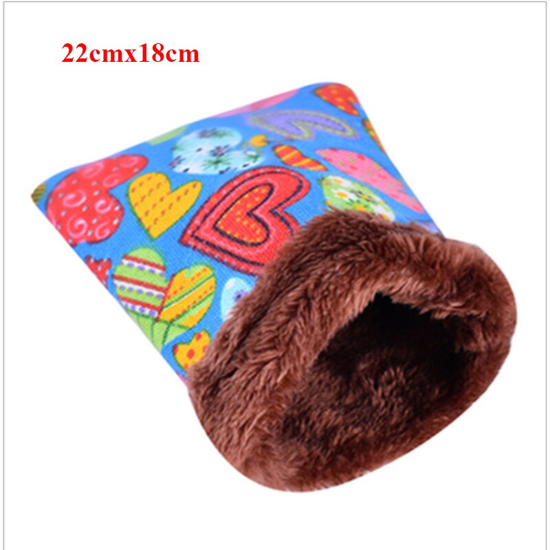 Blød fleece marsvin seng kanin hamstere sovepose små kæledyr hule reden sengepude varme tøfler kæledyr hus: 22 x 18cm pk