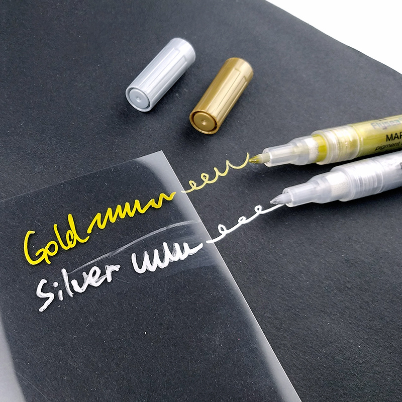 Black/White/Gold/Silver Extra Fine Point Acrylic Marker Pens for Ceramic Wood Metal Paper Drawing Opaque Ink