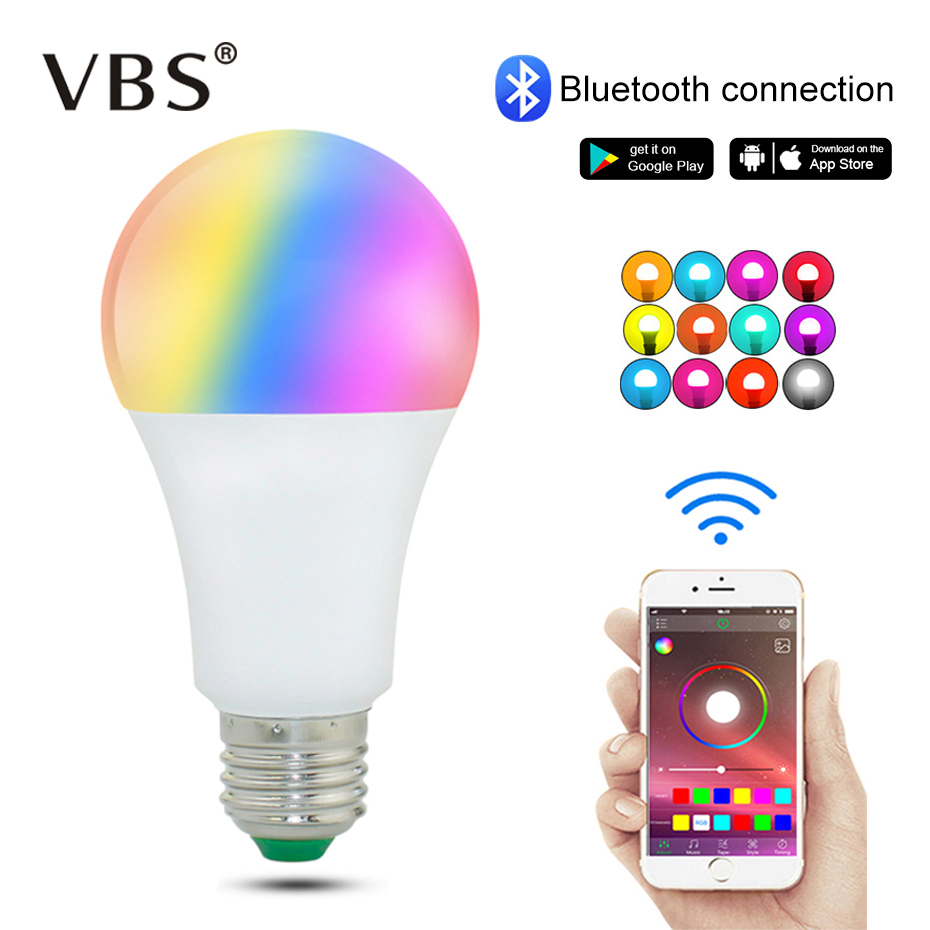 E27 B22 RGBW 15W Led Lamp Bluetooth Smart Verlichting Voice Music Control Lamp Kleurverandering Dimbare AC85-265V Voor thuis