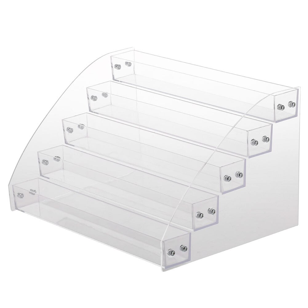 Klar akryl skønhed makeup neglelak opbevaring organisator rack display holder flerlags display stativ manicure værktøj: Fem lag