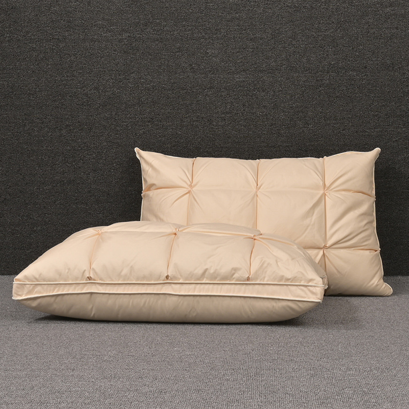 80 Three-layer Down Pillow Bread Type 95% White Goose Down Pillow Adult Single Five-star Hotel Duvet Cover White