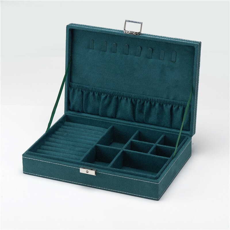 Moonlay Flanel Vintage Sieraden Organizer Box Oorbellen Ringen Display Opslag Met Lock Voor Vrouwen