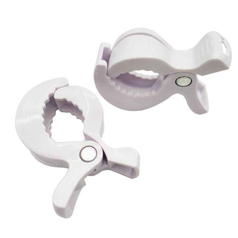 2 Stk/partij Baby Kleurrijke Autostoel Accessoires Plastic Kinderwagen Speelgoed Clip Kinderwagen Wandelwagen Peg Om Haak Cover Deken Klamboe clips: White