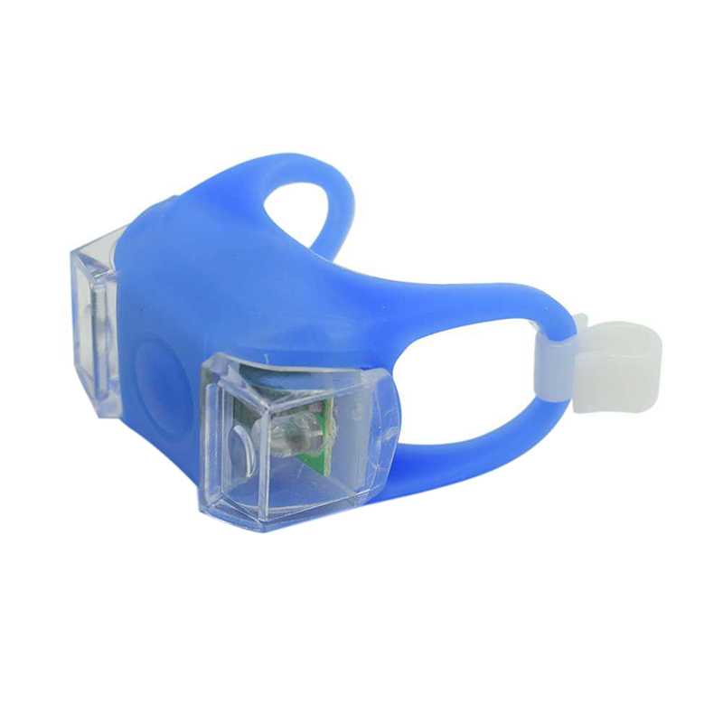 Mini silikone led cykellys styr hjul cykel for baglygte mtb baglygter nat advarsel pandelampe cykel baglygte: Blå