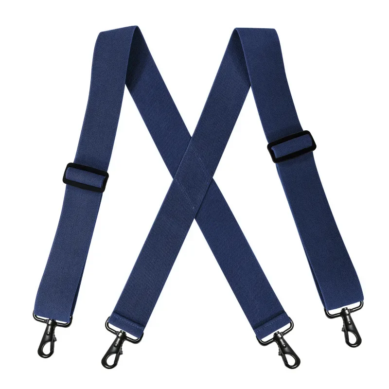 Deepeel 5*120cm herrhängslen för vuxna, 4 klämmor, krokspänne, breda stretchremmar, manliga jockstrap-hängslen, mäns kjol, jeanstillbehör: Svart